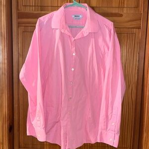 DKNY Men’s Light Pink Long-Sleeve Dress Shirt